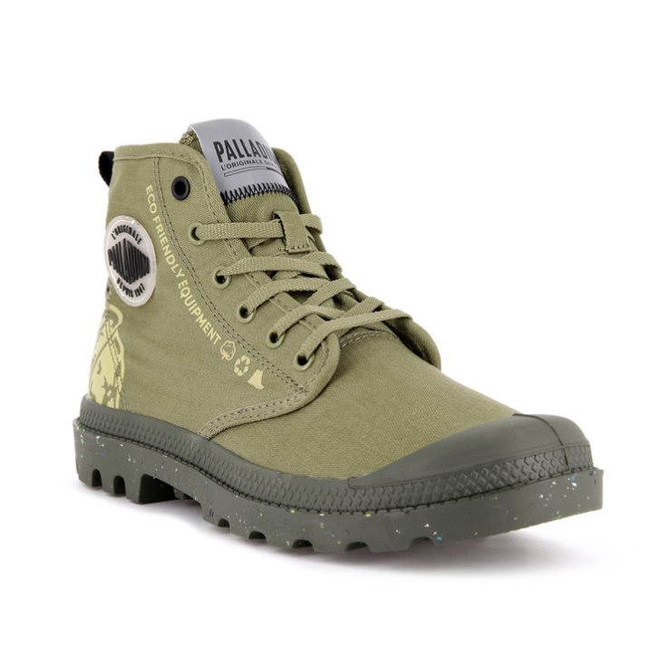 Dámské Boty Palladium Pampa Organic Metro Olivy Zelené | CZ VHB-06P